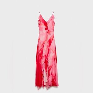 Mango Women's Ruffles Slit Dress US 8